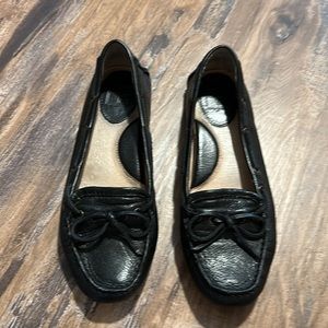 Frye Reagan Black leather driving loafers shoes 7